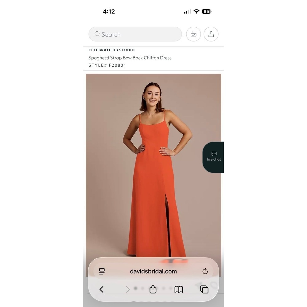 David's Bridesmaid Dress sunset coral db studio f20801 size 4